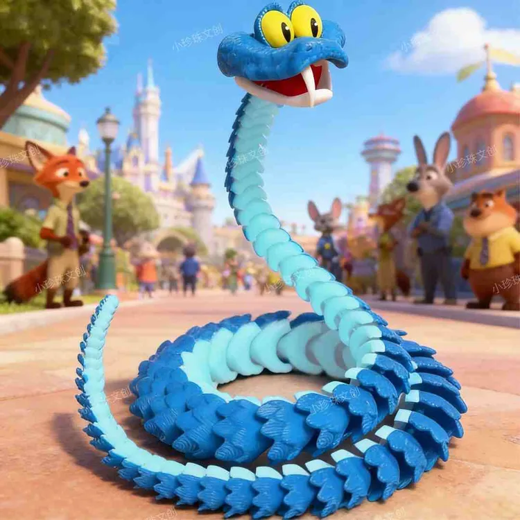 疯狂动物城2Gary盖瑞一条蛇3d打印仿真模型儿童新年元旦圣诞礼物