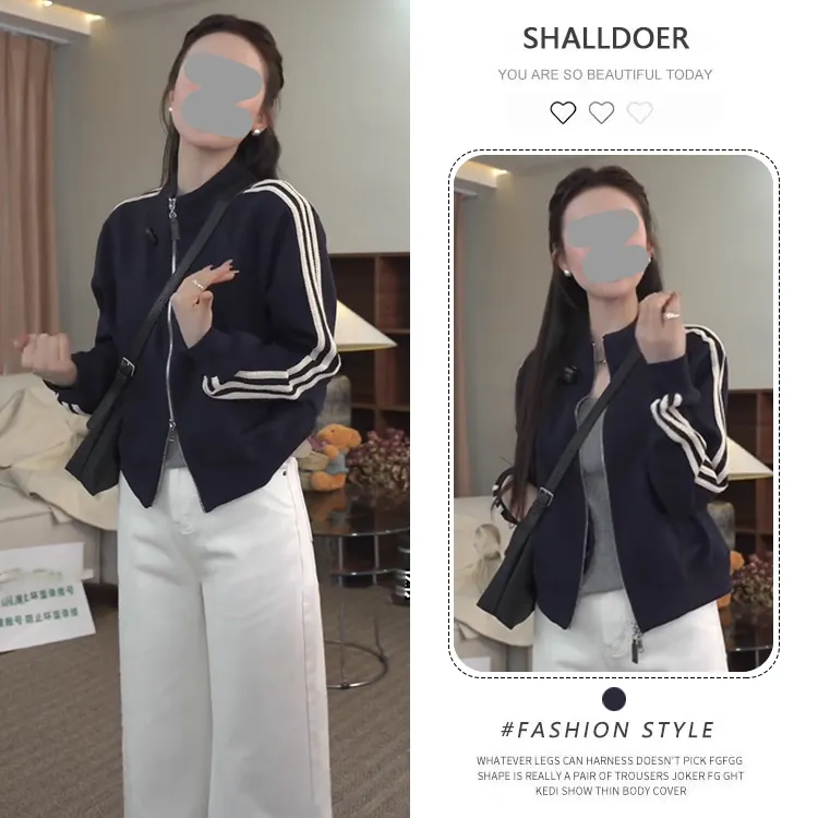 韩版通勤时尚立领棒球服外套女2025春秋新款休闲时尚短款开衫上衣