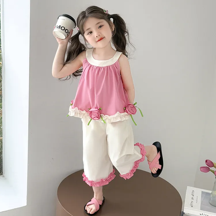 女童背心套装2025新款宝宝薄款时髦夏季儿童衣服夏装小女孩洋气潮