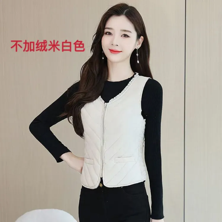 修身轻薄女士大码马甲贴身内穿外穿短款保暖中老年秋冬季韩版马夹