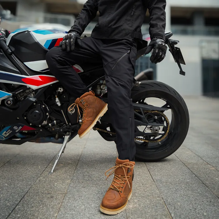 秋冬季加绒防水骑行裤摩托车防护机能裤通勤日常修身束脚防风保暖