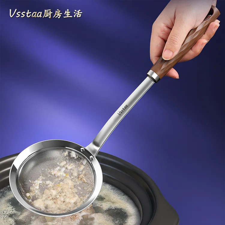 打沫勺316不锈钢撇油厨房去浮沫漏勺过滤网筛家用隔油焯水漏网勺