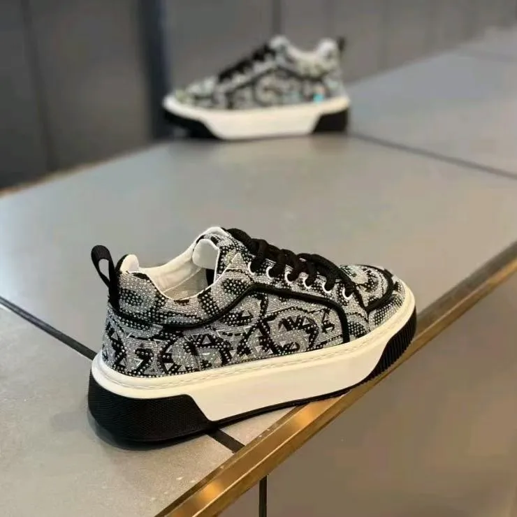 NY欧洲站轻奢烫钻休闲板鞋男士春季新款刺绣低帮系带时尚百搭男鞋