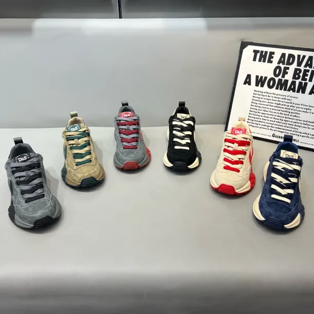 2025秋季磨砂皮拼接老爹鞋设计耐磨透气时尚休闲鞋运动鞋拼接男鞋商品图