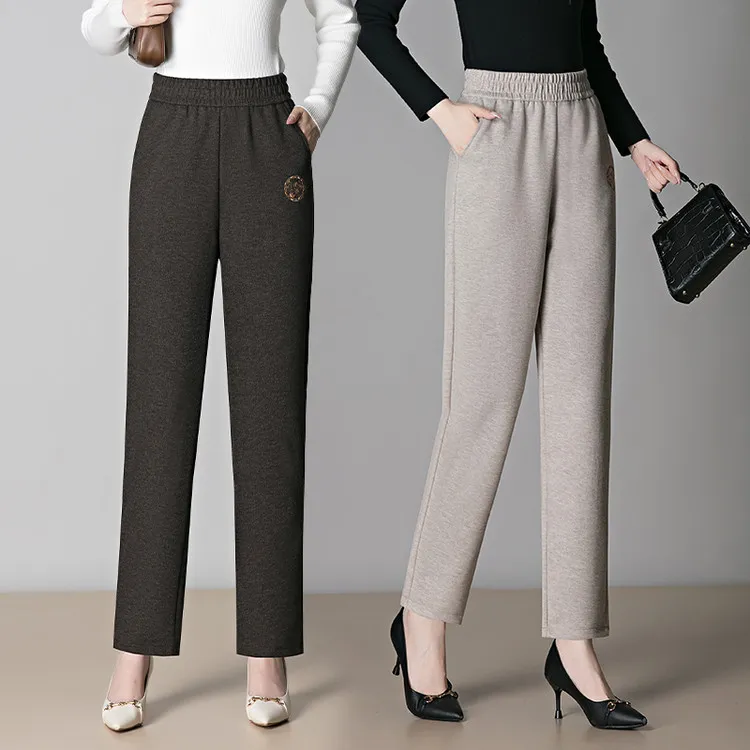 时尚休闲萝卜裤女秋季新款垂顺高腰显瘦松紧腰小脚哈伦裤宽松外穿