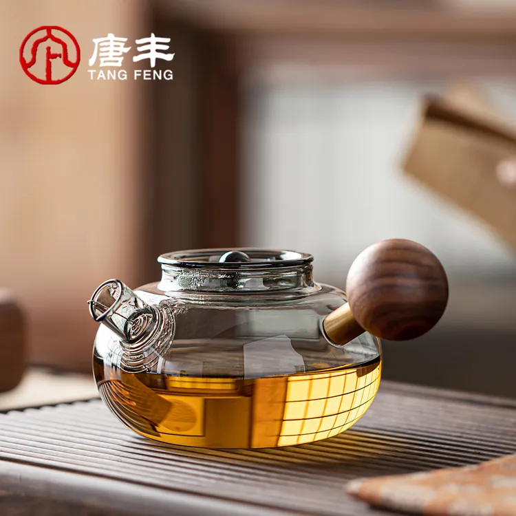 唐丰玻璃侧把壶花茶泡茶具茶壶家用高档电陶炉煮茶专用单壶急须壶