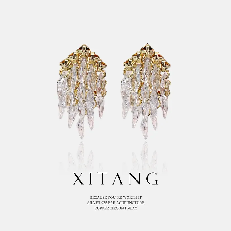   XITANG 925银针【风花雪月】时尚精致耳钉耳环耳坠8322