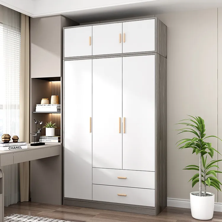 现代简约衣柜家用卧室出租房用实木质组合小户型收纳储物衣橱柜子