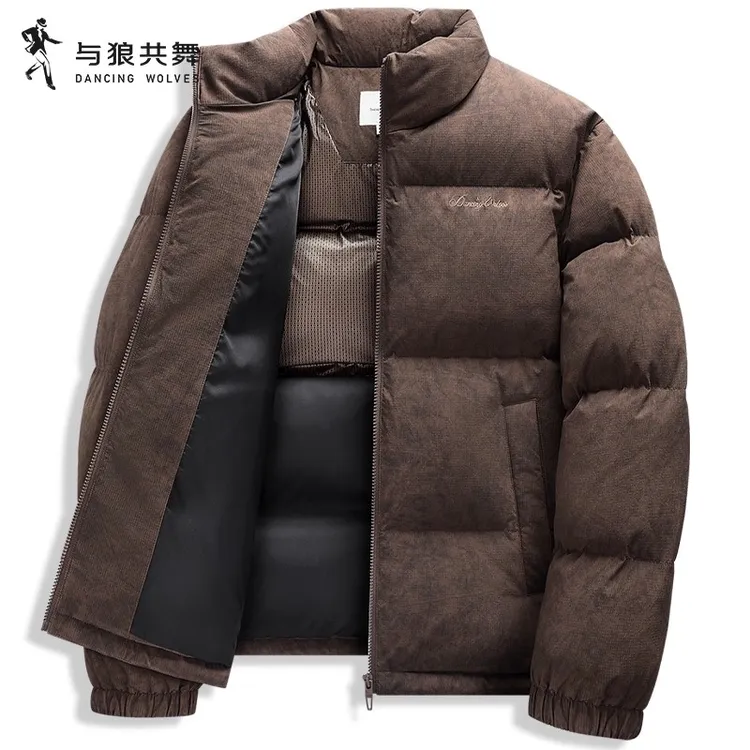 【253G高充绒】与狼共舞立领羽绒服男2025冬季新款保暖科技厚外套