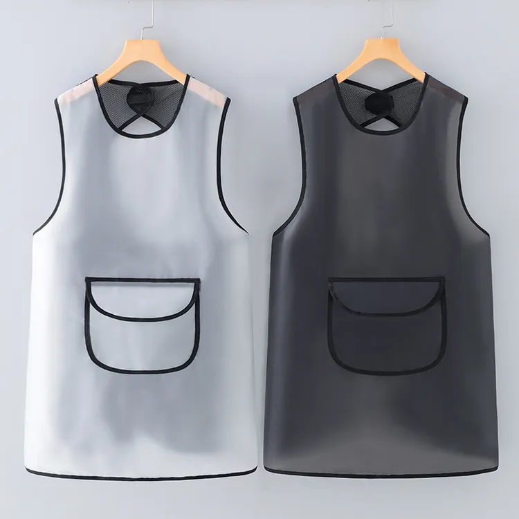 TPU防水防油围裙透明家用做饭成人上班坎肩工作服围腰定制印字