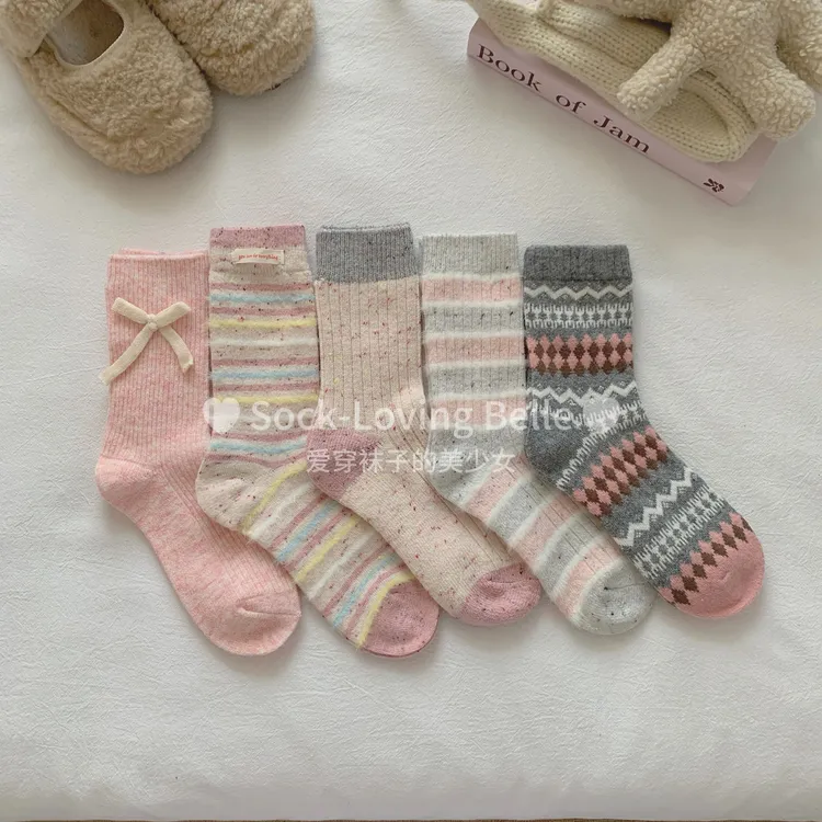 【重工上新链接】《公主的礼物》ins绵羊毛费尔岛系列韩女时装秋冬袜~