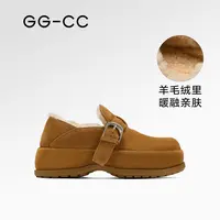 GG-CC【跟高5.5cm】2025冬季新款一脚蹬保暖勃肯鞋棉鞋棕色3803