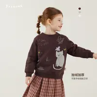 【可爱卡通】女童加绒加厚手绘插画卫衣