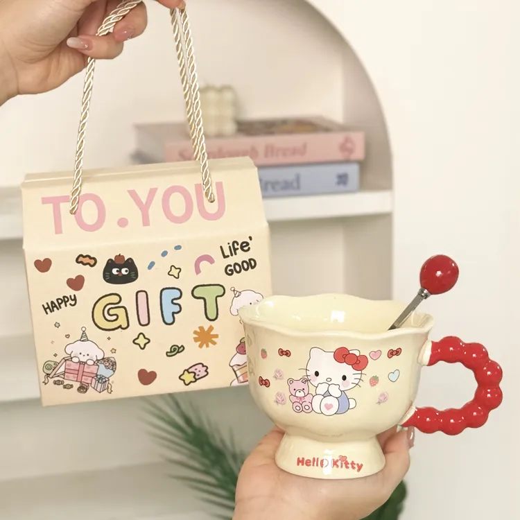 helloKitty凯蒂猫马克杯陶瓷高颜值家用喝水杯子情人节送女友礼物