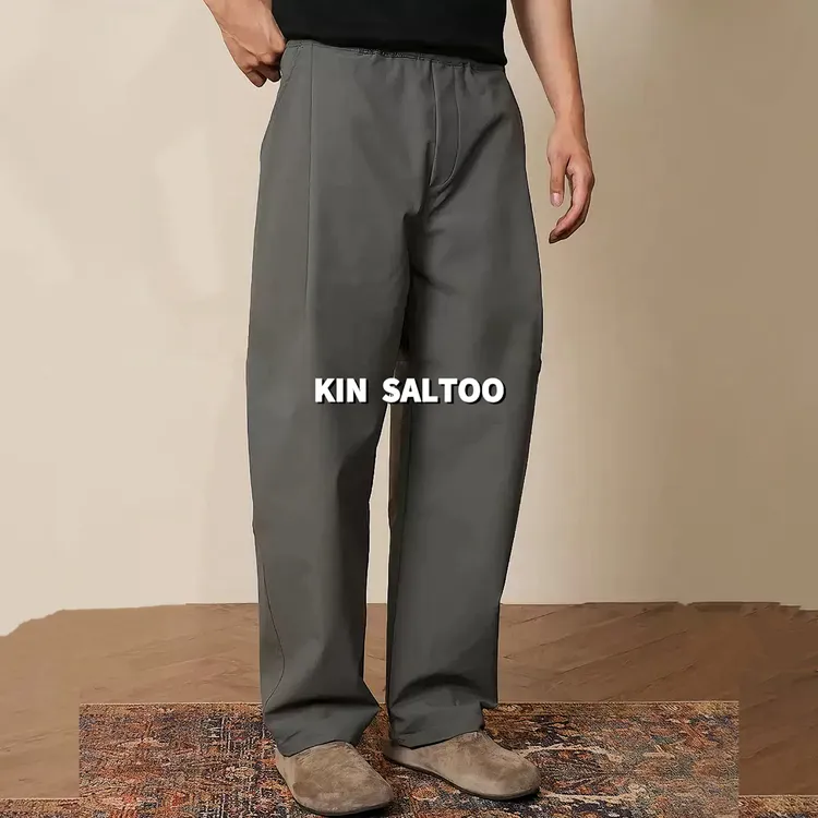 KINSALTOO"双折弯刀"阔腿西裤休闲秋冬新款舒适百搭男士弹力厚款