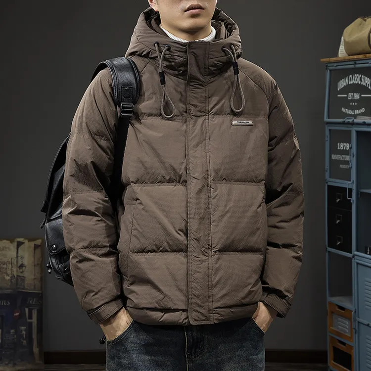 2025冬季美式户外三防羽绒服男潮流运动登山服白鸭绒插肩连帽外套