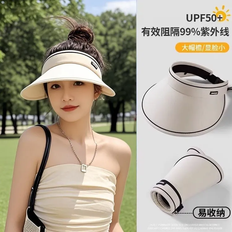 2025新款空顶防晒帽女防紫外线夏季大帽檐骑车遮阳抗紫外线防晒帽