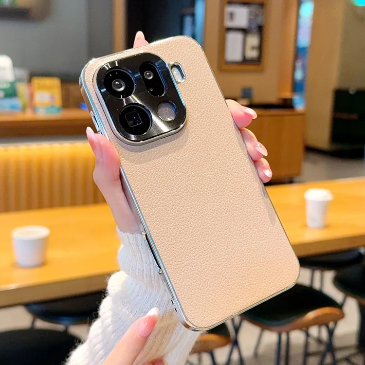 适用于OPPOfindX9手机壳新款findX9pro电镀肤感荔枝纹防摔保护套