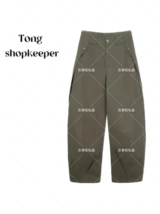 QJ/彤掌柜1681813 夏款25重磅工装风腰带设计不规则口袋休闲裤