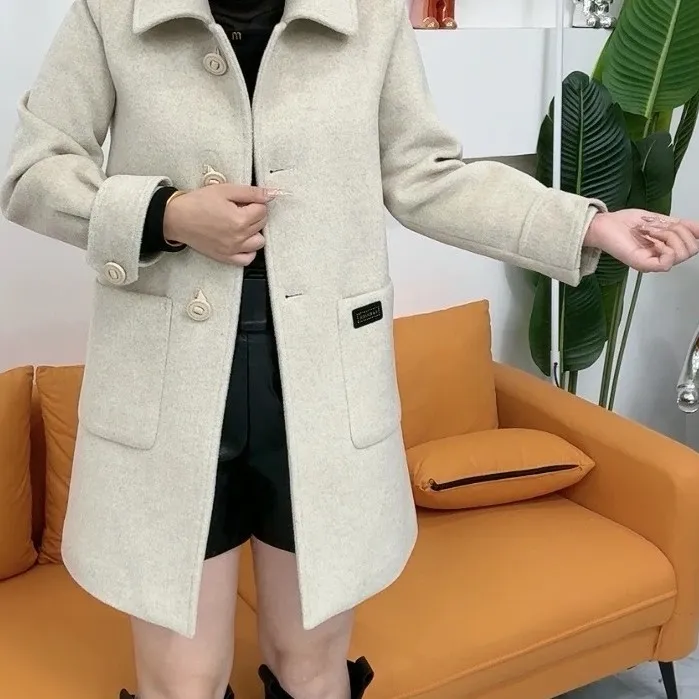 羊毛秋冬新款韩版减龄气质显瘦中长款绵女毛呢大衣