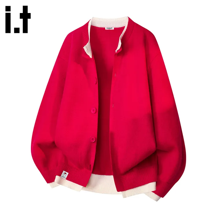 i.t:CHOCOOLATE老钱风保暖毛衣开衫男2025秋冬纯色高级感慵懒外套