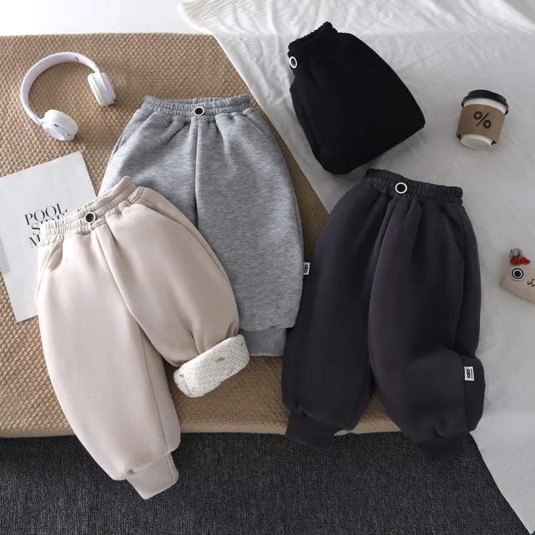 【现货】冬季小童夹棉加厚裤子男女儿童运动休闲4层特厚保暖棉裤