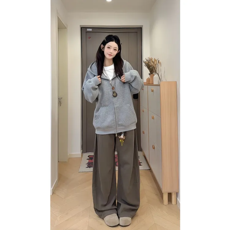 NOMIO美式复古弯刀裤cleanfit休闲裤宽松百搭显瘦高腰垂感秋季