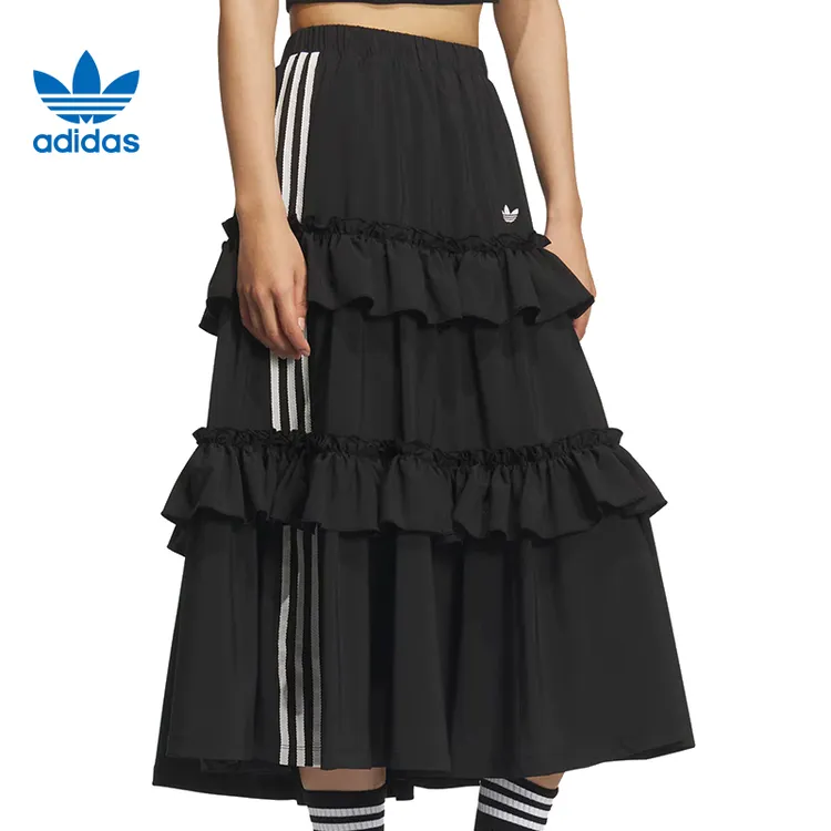 【劲浪】adidas阿迪达斯三叶草秋季女子运动半身裙子KQ6505 KQ6506
