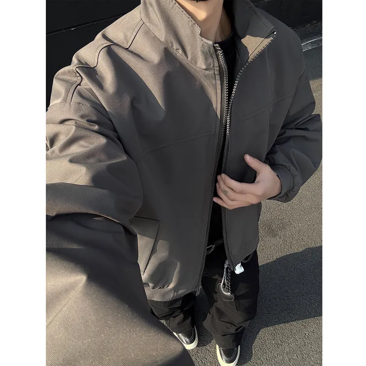 防风防水立领休闲外套男春秋潮牌cleanfit工装教练夹克炸街高级感