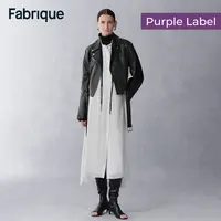 Fabrique Olympe 【紫标】经典羊皮革A型偏门襟配腰带机车夹克外套