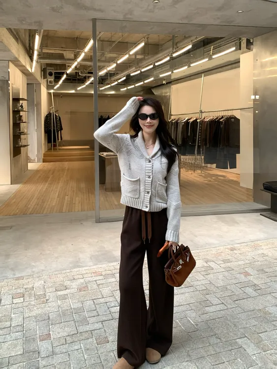 BIG WHITE REMADE“超模裤”羊毛+醋酸舒感休闲直筒阔腿裤SS06023