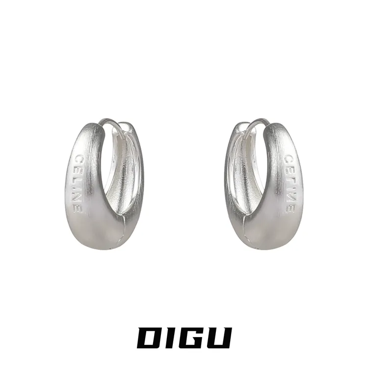 嘀咕家 铜合金耳饰 精致金属磨砂小耳圈耳环简约百搭耳扣轻奢耳饰