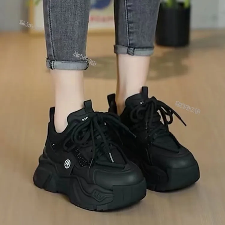 欧货老爹鞋女2025秋冬款安可拉红松糕厚底洋气小个子内增高休闲鞋