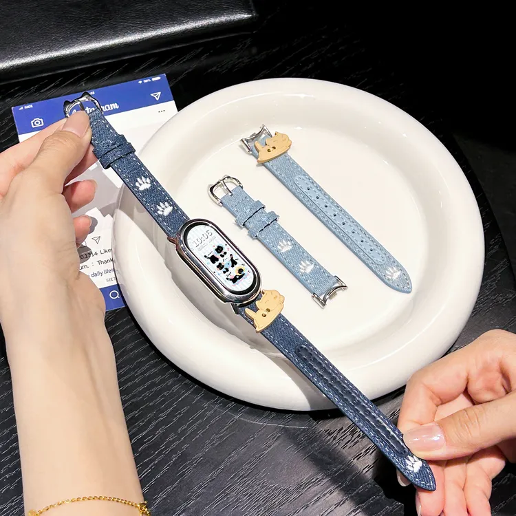 【刺绣猫爪】适用于小米手环9表带10/8牛仔7猫爪6/5/4NFC陶瓷版腕带
