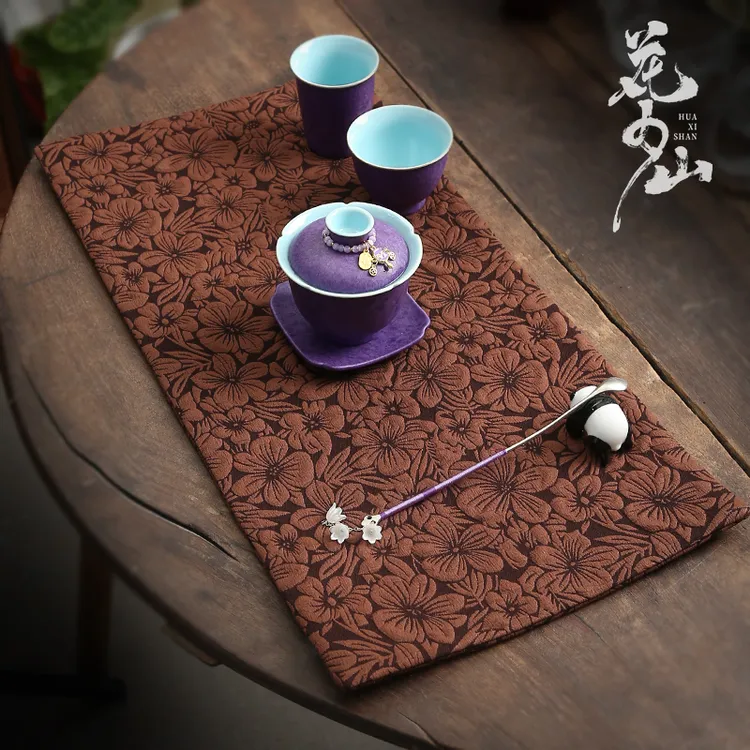 手工吸水茶巾茶布小茶席方巾干泡巾功夫茶茶道茶桌隔热茶布