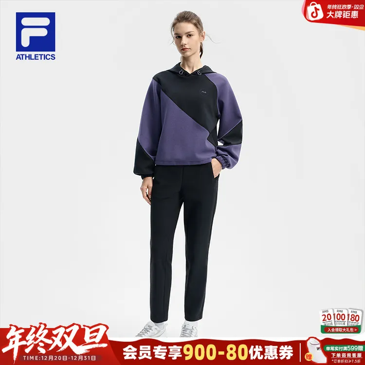 Fila/斐乐女【冬加绒保暖】女子新款高弹休闲耐磨针织裤A11W541606F