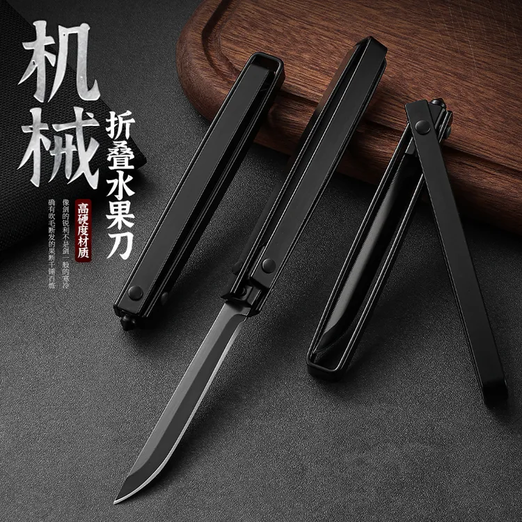 【爆款低价】送皮套便携水果刀机械折叠刀多功能户外野营旋转小刀