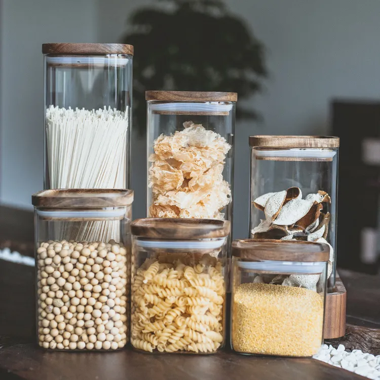 家用食品级玻璃储物罐厨房食品杂粮咖啡豆茶叶密食品级花茶储物罐