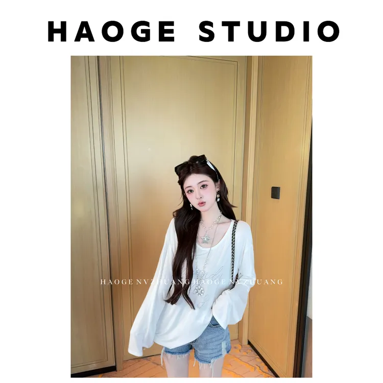 浩哥严选●美式T上衣预HGX5SY2053A小众设计感百搭显瘦气质宽松版