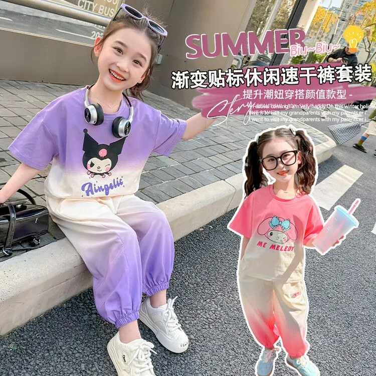 2025新款夏季哪吒扎染两件套拍拍灯短袖幼儿外出服超萌炸街