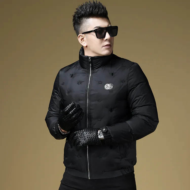 欧洲站高端羽绒服冬季新品男士90白鸭绒加厚保暖防寒轻奢修身外套