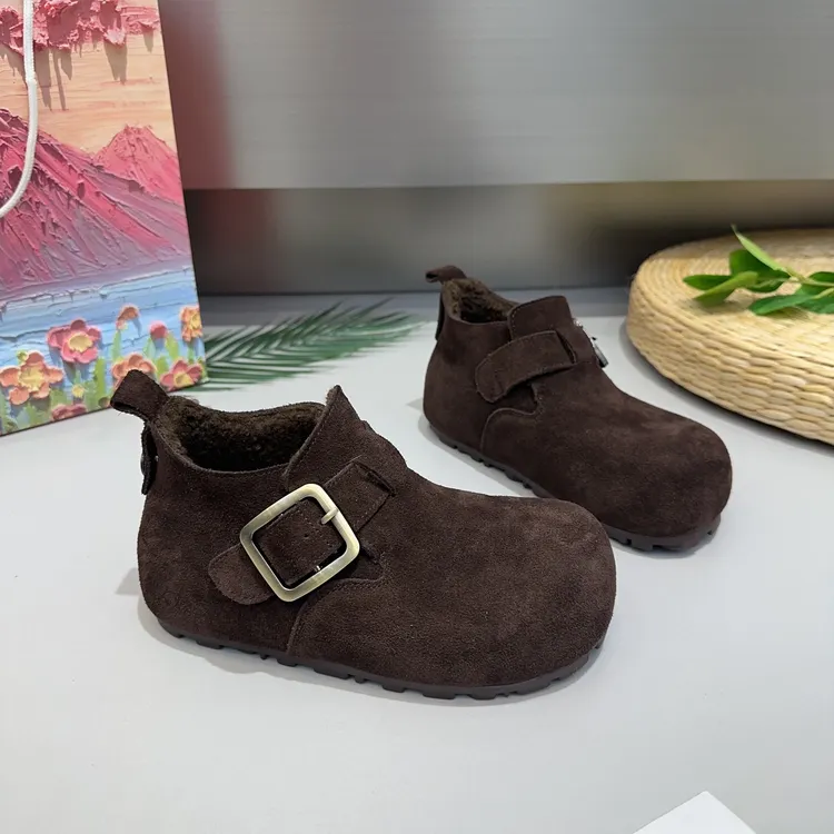 欧洲站2025新款加绒保暖软皮高帮勃肯鞋女鞋时尚经典款百搭舒适鞋