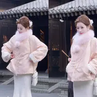 【婷婷】《梨花一支》华尔缎提花人丝羽绒外套NM2SDTM2113