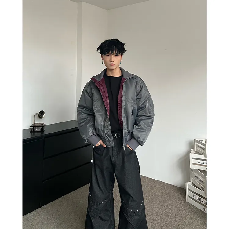 XENON 廓形短款飞行员夹克棉服男女秋冬季bomber美式夹棉宽松外套