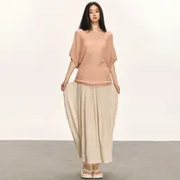 anna aneae黑色半身裙女夏季慵懒松弛感高腰直筒裙子宽松显瘦长裙
