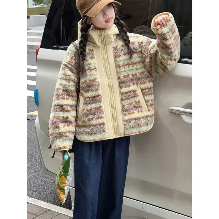 【恬颖KIDS】秋冬季新款女童保暖上衣中大童休闲儿童加厚外套