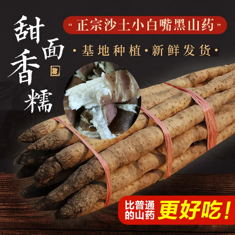 粉糯正宗小白嘴黑山药河北新鲜比垆土铁棍铁杆淮山药好吃5斤现挖