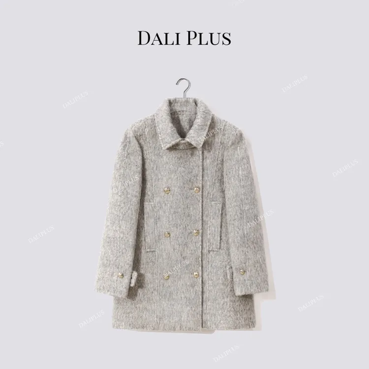DALI PLUS“新国标95白鹅绒服”金丝灰翻领呢子轻装滑-D5ST1540-1