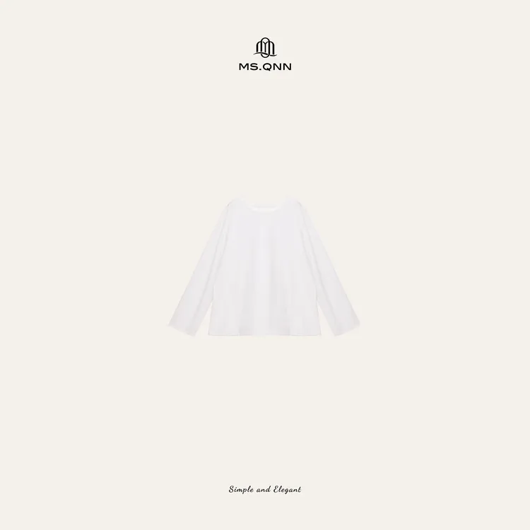 Ms.Qnn“J简生动”海岛有机棉立裁显瘦百搭上衣 52T839 Q姐