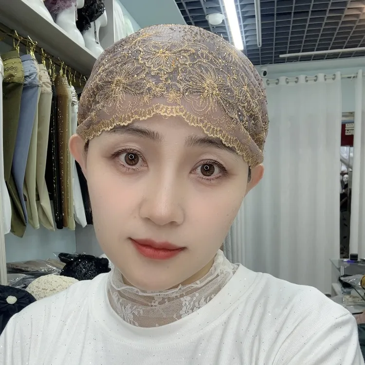 夏季头巾帽花朵女刺绣包头帽帽子泳帽时尚女士lulu风